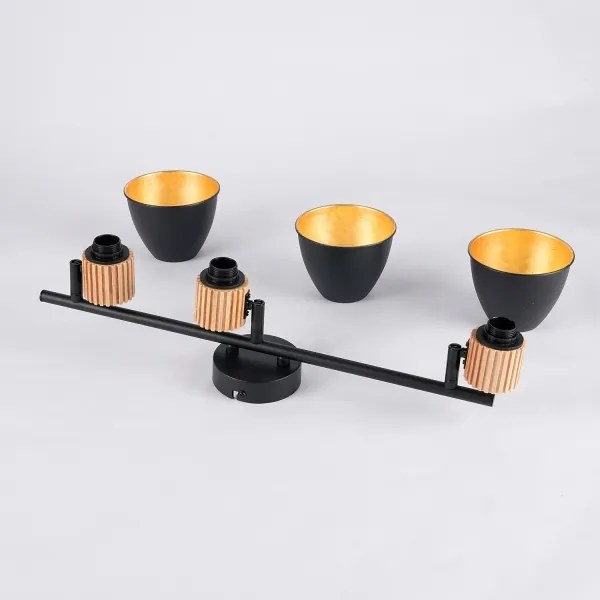 Brilagi - Aplică spot ODENSE 3xE14/10W/230V lemn de cauciuc/negru