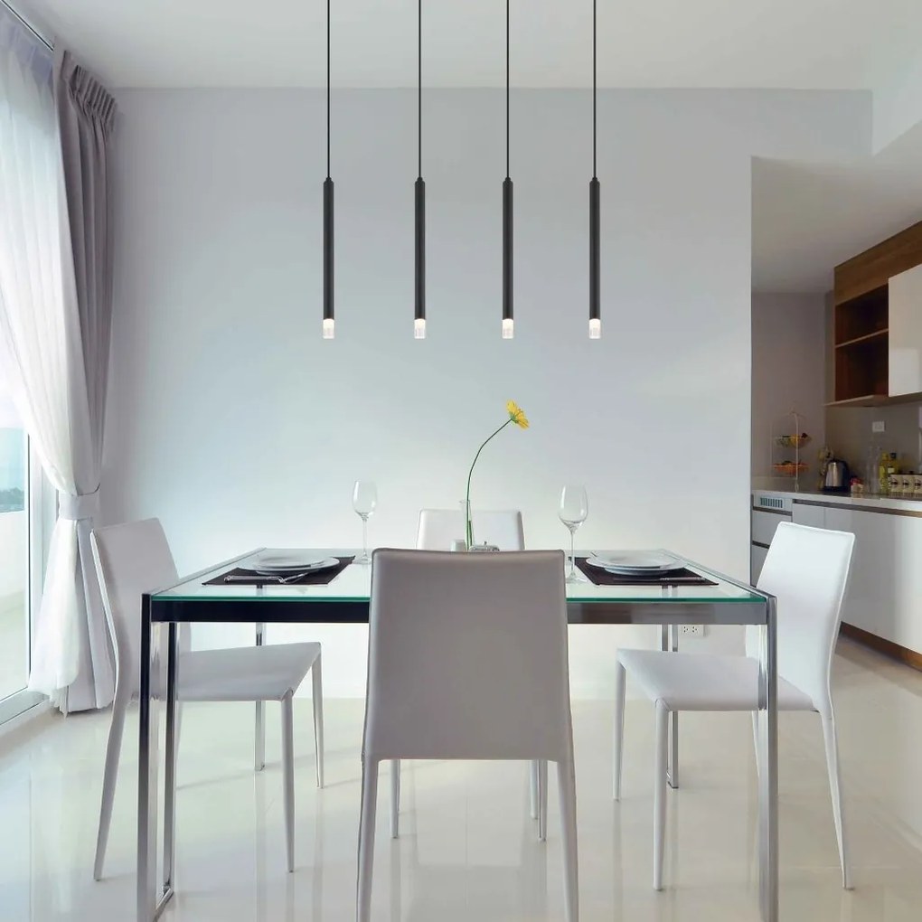 Lustra suspendata design minimalist BLAKE 4L negru