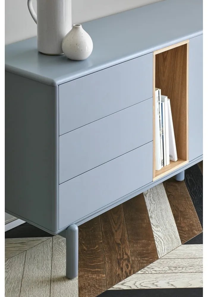 Comodă albastră/gri joasă 180x76 cm Corvo – Teulat