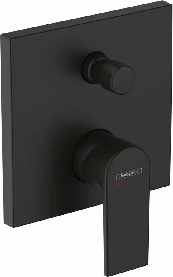 Baterie cada - dus incastrata Hansgrohe Vernis Shape negru mat fara corp ingropat