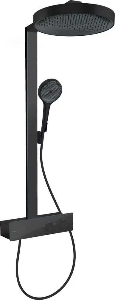 Coloana de dus cu baterie termostatata negru mat Hansgrohe Rainfinity ShowerTablet 350