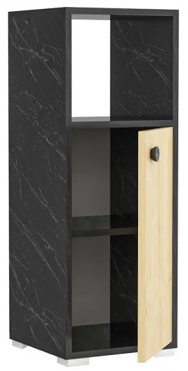 Dulap Baie Ahu - Negru Marble, Sapphire Oak