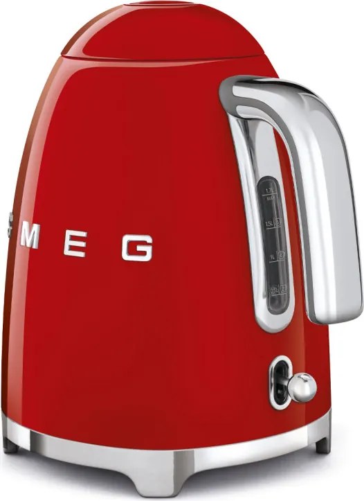 Cana electrica SMEG KLF03RDEU, 2400 W, 1,7 l, Baza rotativa la 360°, Finisaj lucios, Rosu