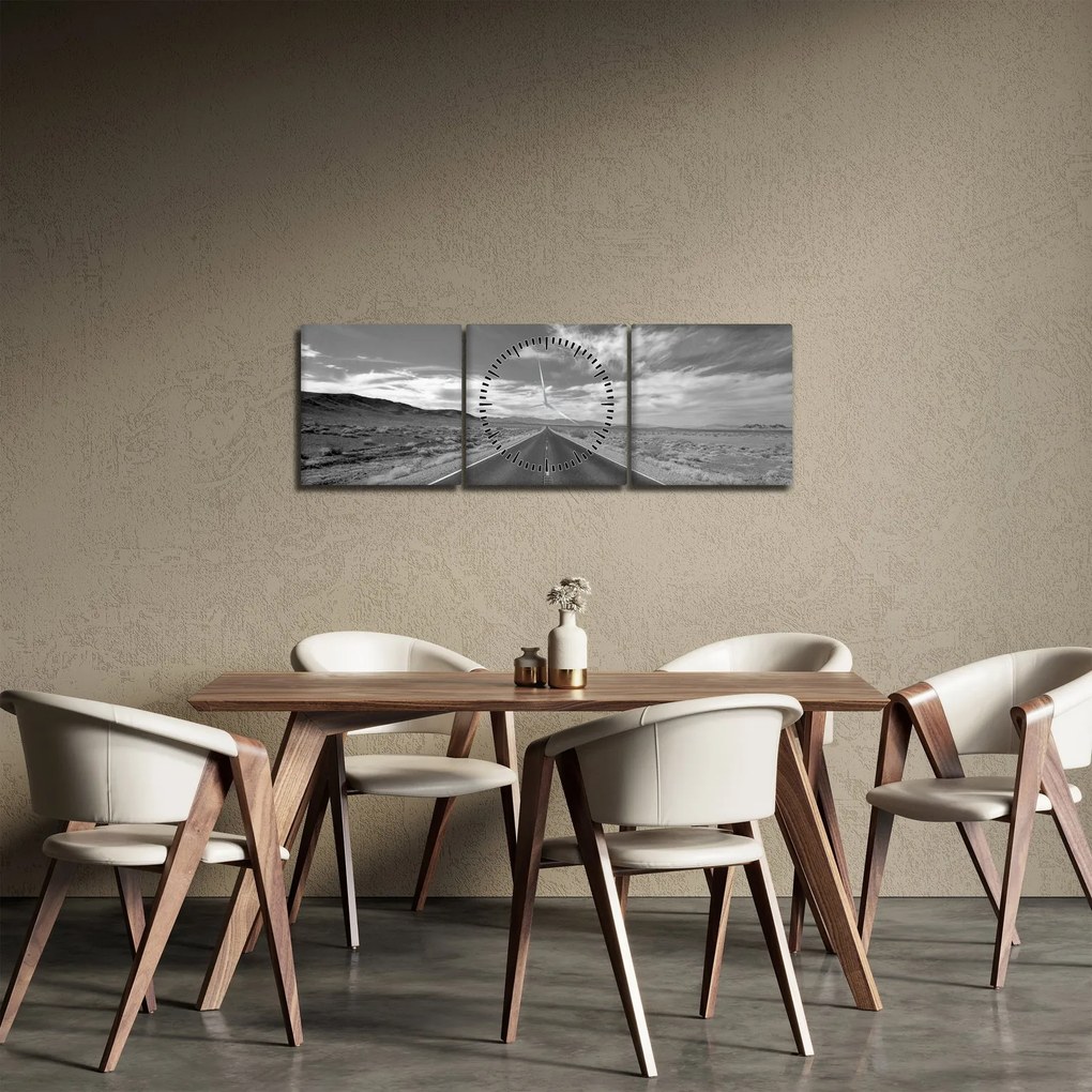Tabloul cu autostrada (cu ceas) (90x30 cm)