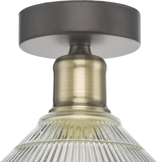 Där Lighting BOY0175 - Plafonieră BOYD 1xE27/60W/230V Ø 25 cm alamă/sticlă clară