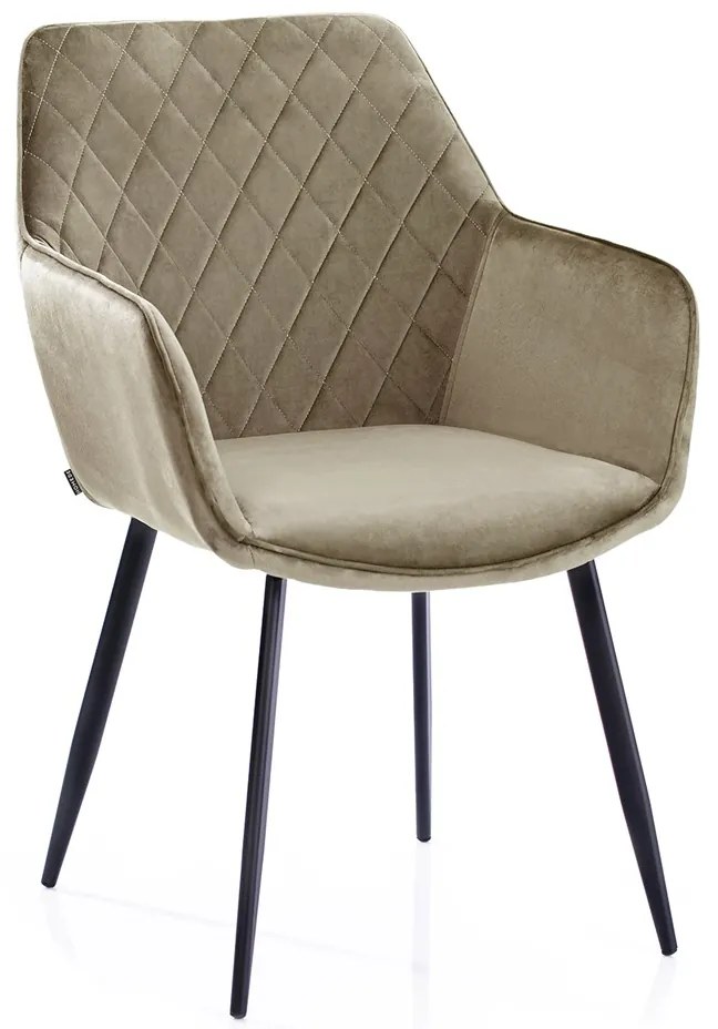 Scaun de sufragerie din catifea VIALLI cappuccino