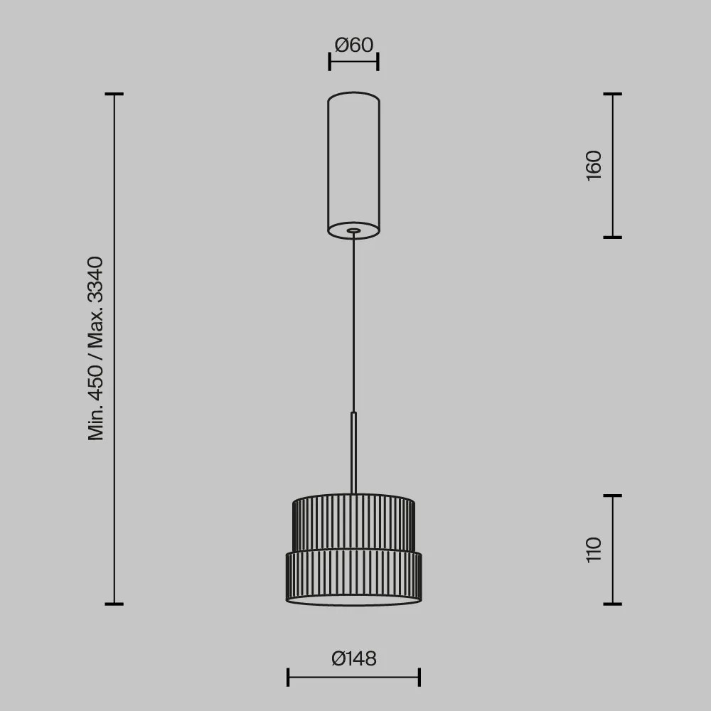 Lustra, Pendul LED cu sticla canelata Scala bronz