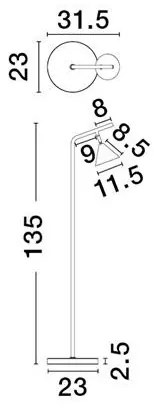 Lampadar design decorativ CONICO auriu, NVL-9011436