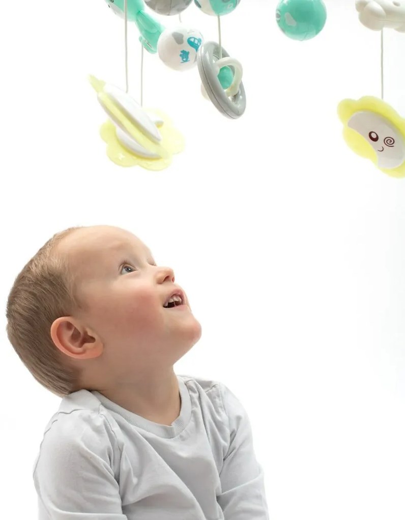 Baby Mix Carusel deasupra pătuțului cu proiectorde lumină, verde