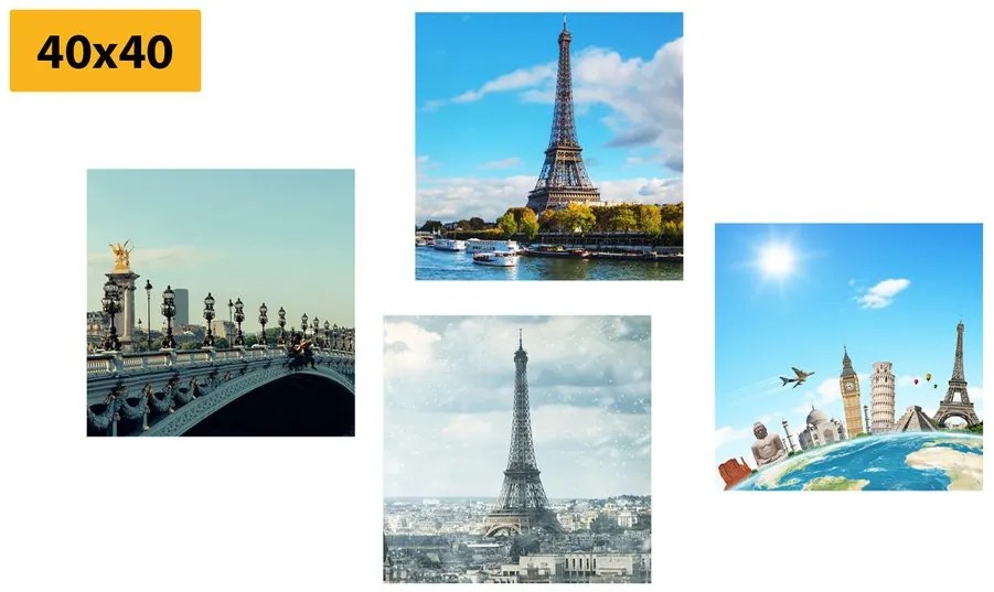 Set tablouri vedere la Turnul Eiffel în Paris