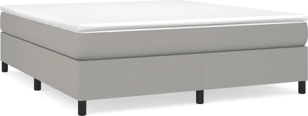 vidaXL Cadru de pat cu arcuri, gri deschis, 180x200 cm, textil