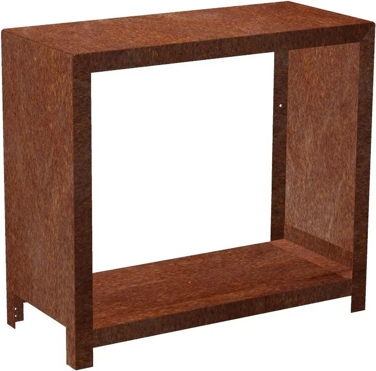 Magazie de lemne Stora pentru grădină 80 x 80 x 40 cm, corten CORGARDEN 1038