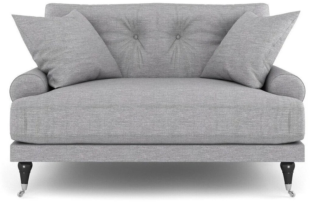 Canapea Seattle E123Numărul de locuri: 2, Gri deschis, 142x100x87cm, Tapiterie, Picioare: Metal, Lemn, Role