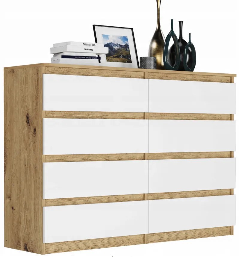 Comodă modernă cu 8 sertare R-140-S8 - diferite variante de culoare sonoma
