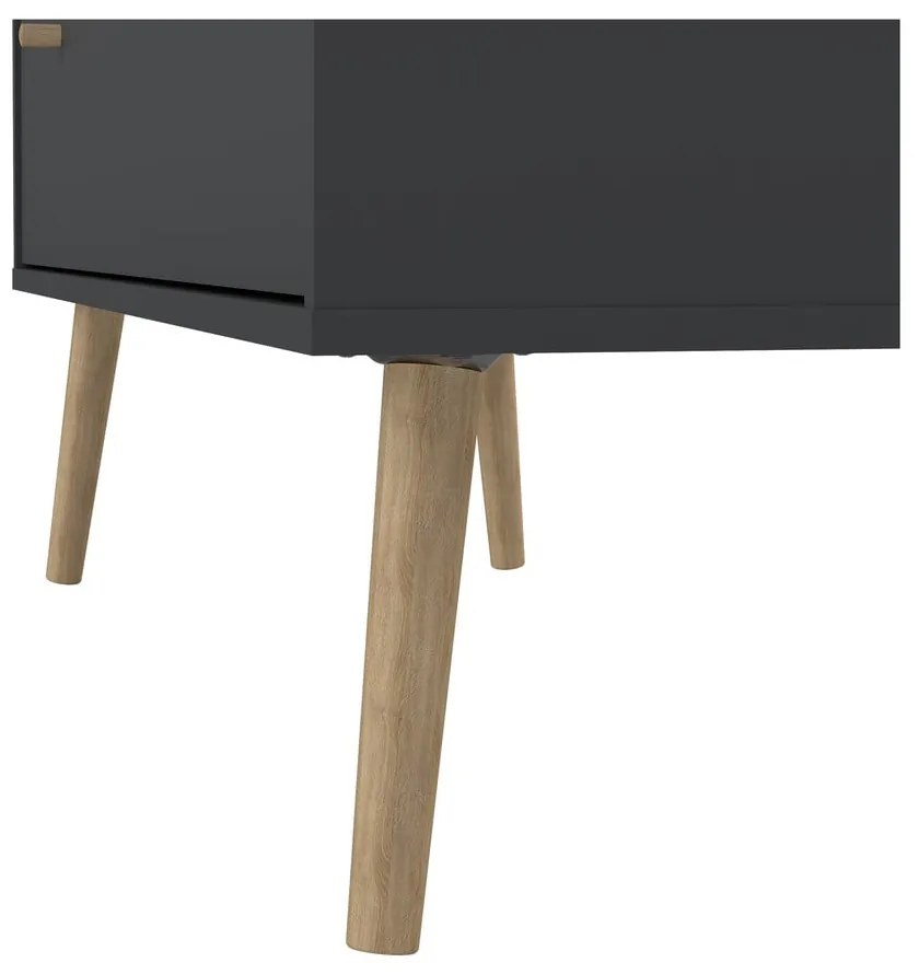 Comodă gri antracit joasă 99x82 cm Bodo – Tvilum