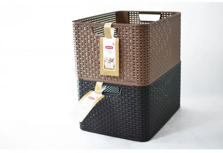 Cutie Depozitare plastic STYLE BOX - L- CURVER maro