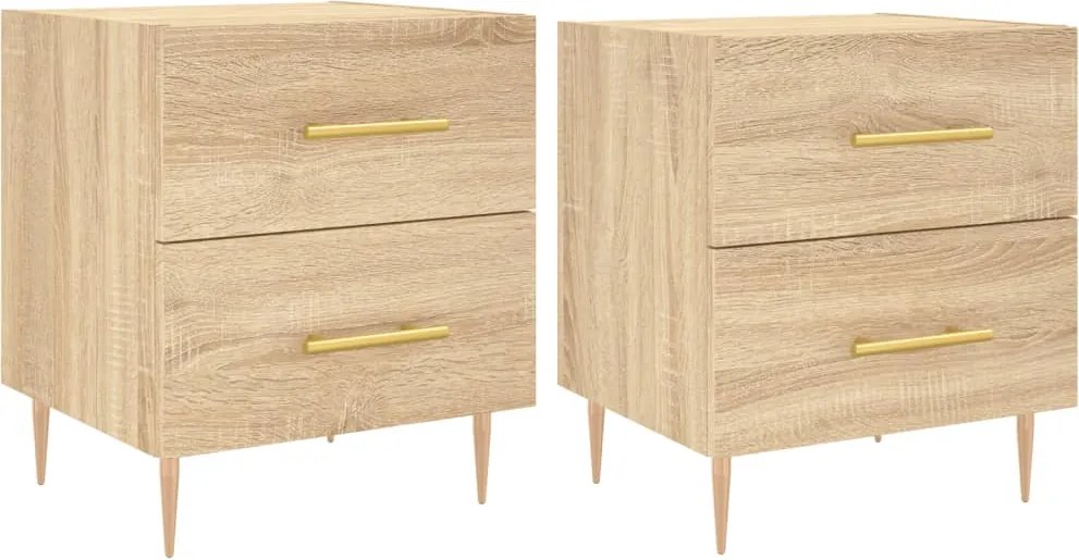 vidaXL Noptiere, 2 buc., stejar sonoma, 40x35x47,5 cm, lemn compozit