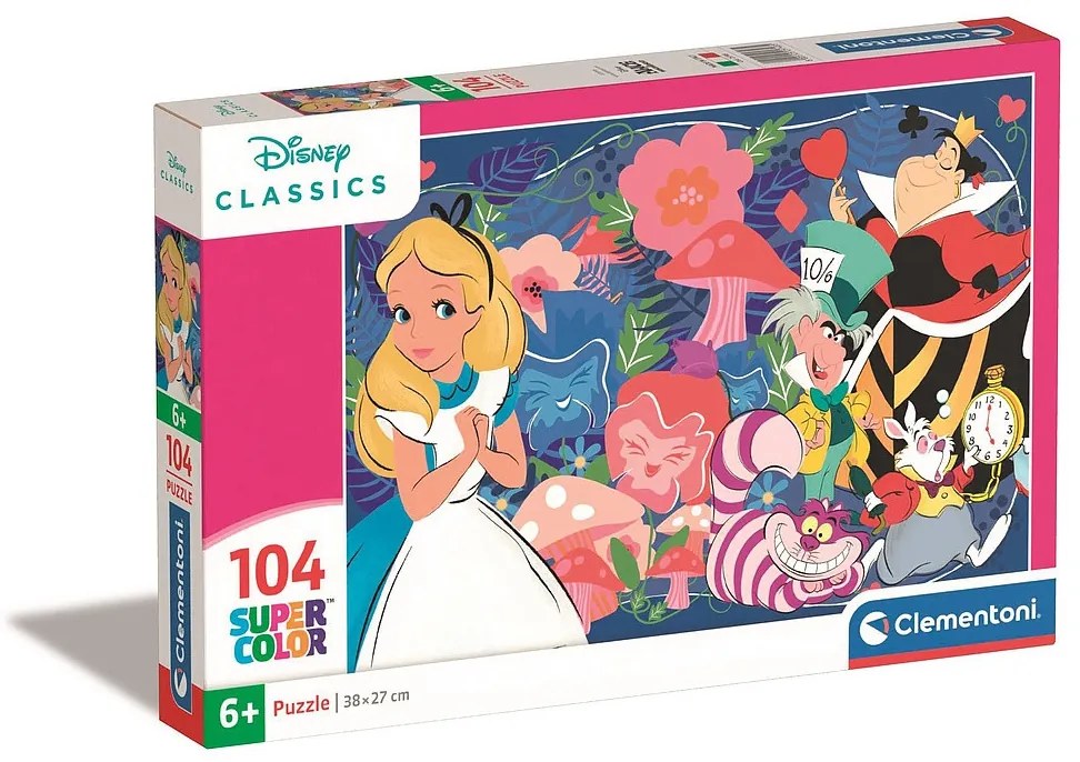 Alice în țara minunilor Looking Glass Puzzle Clementoni Disney 104 piese