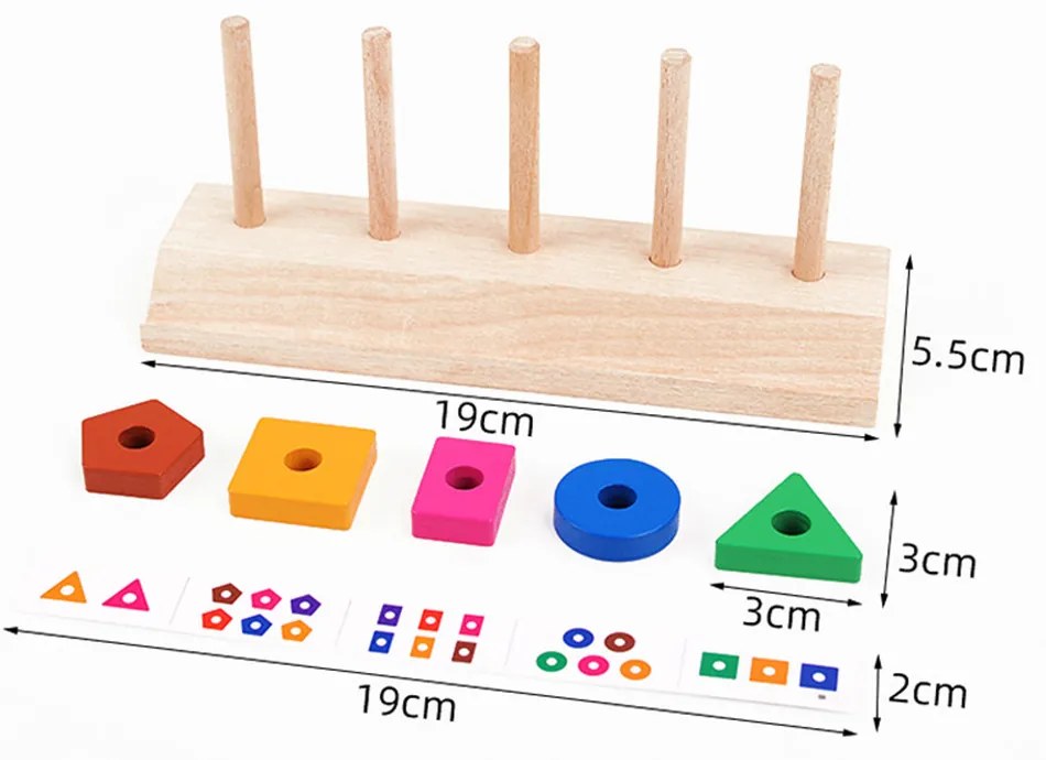 Jucărie Montessori din lemn cu sortator de forme