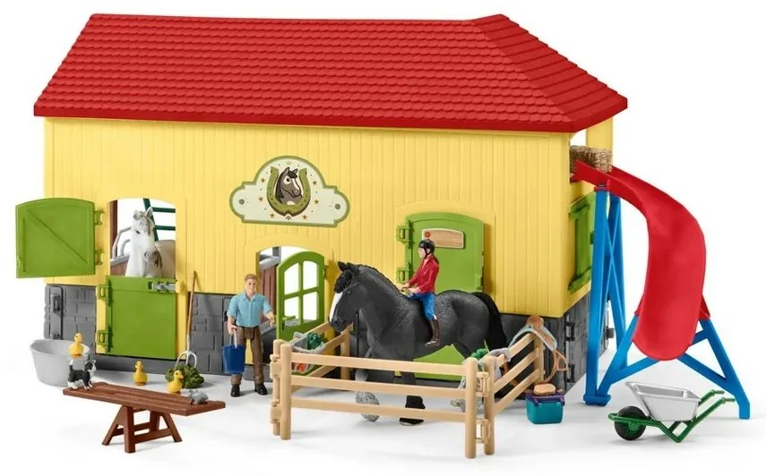 Grajd pentru cai cu accesorii Schleich 42485 , 60 x 40 x 29,5 cm