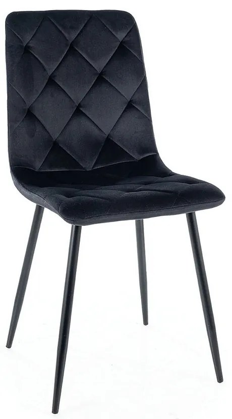 Scaun de bucaterie Jerry Velvet, negru