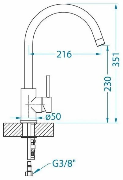 Baterie de chiuvetă ALVEUS 1129039 ROXA 35,1 cm negru