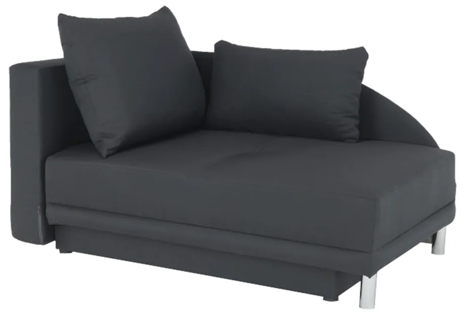 Canapea extensibila LAUREL stanga gri-negru, 149x80x90 cm