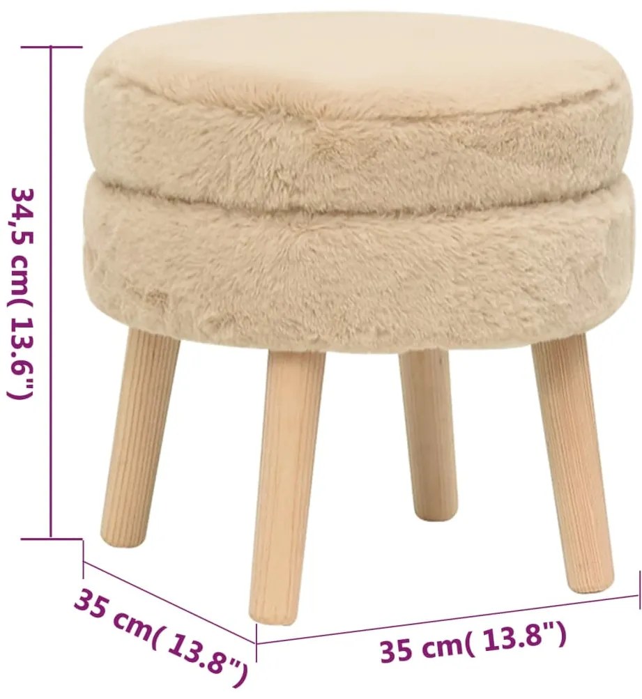 Taburet rotund, crem, plus 1, Crem, Plus