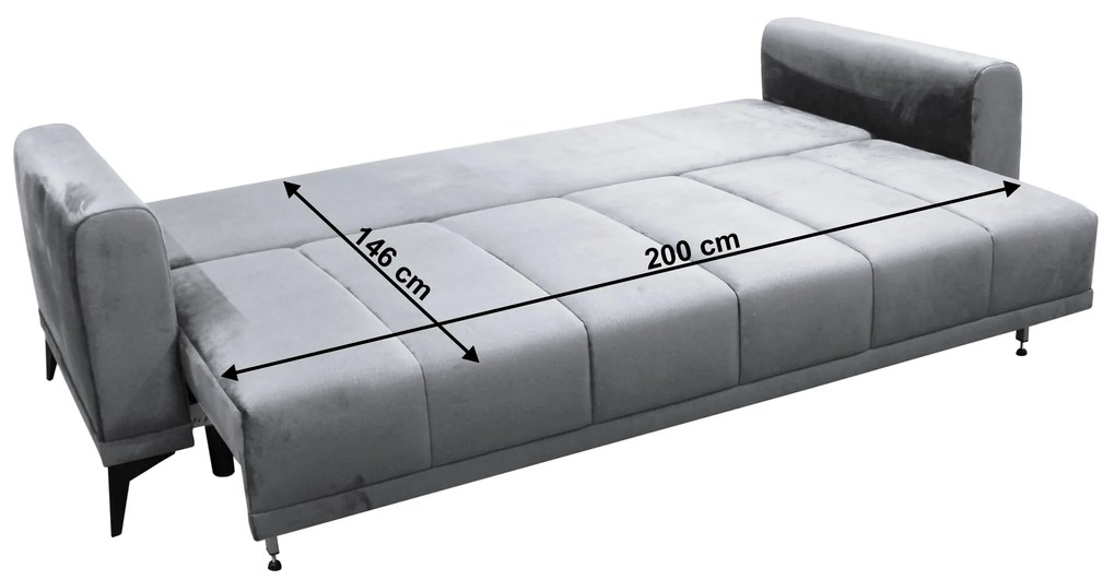 Canapea extensibilă, gri deschis/ gri, GRACE BIG SOFA
