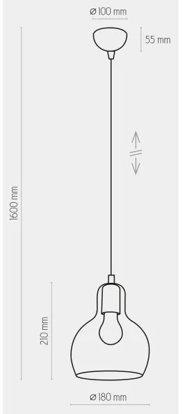 Lustră pe cablu MANGO 1xE27/60W/230V