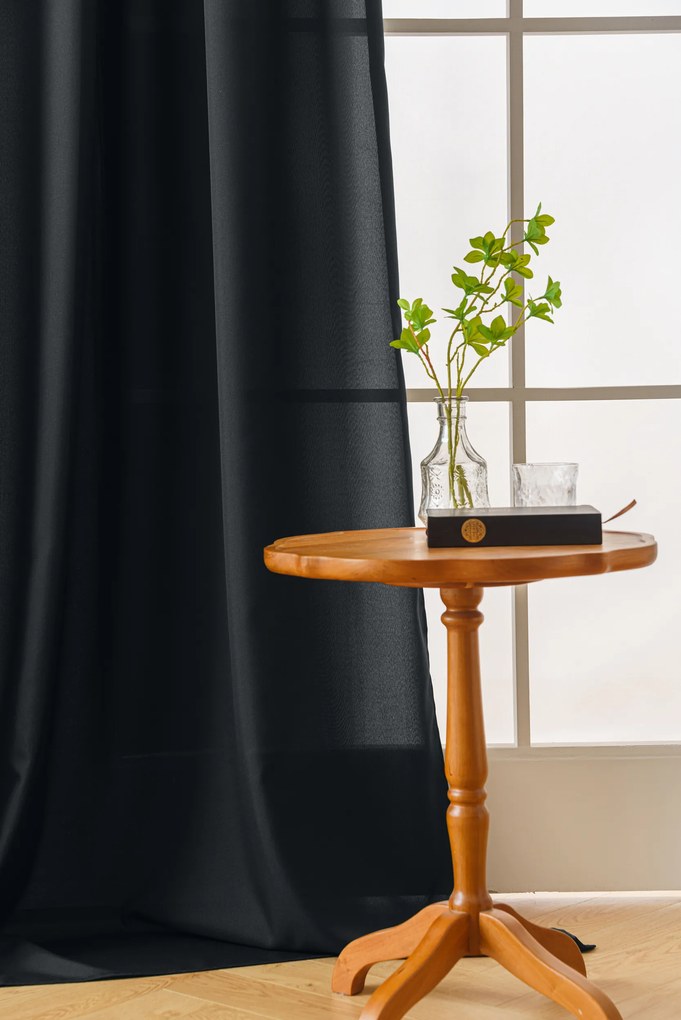 Draperie neagra OXFORD 140x250 cm Agatat: Inele metalice