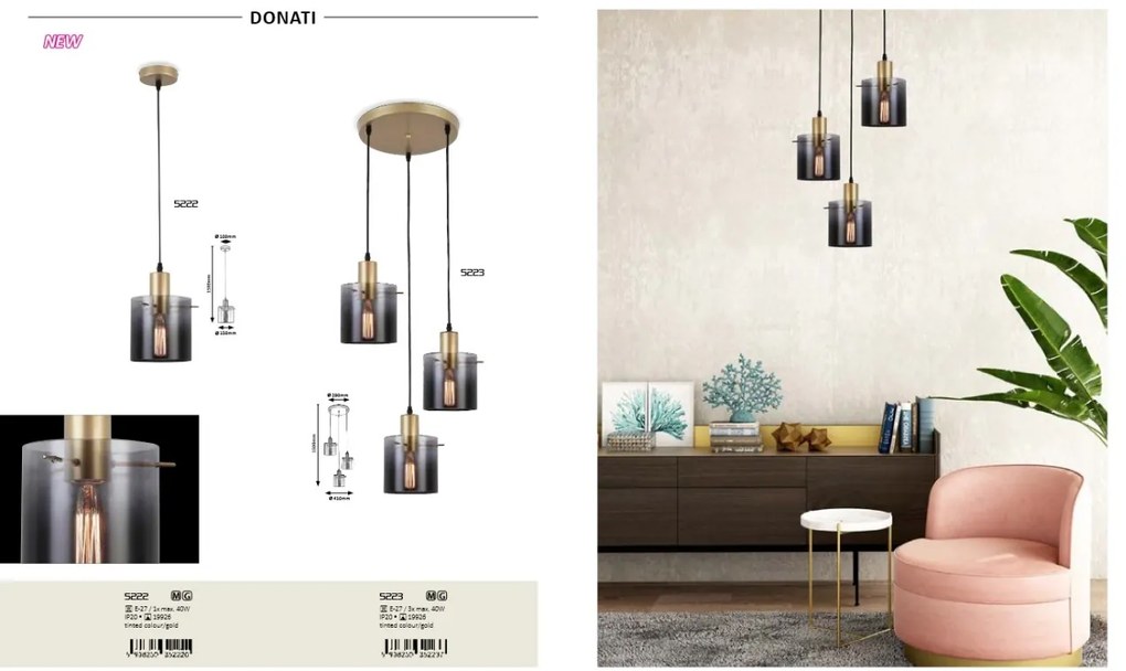 Lustra suspendata design modern Donati 5223 RX