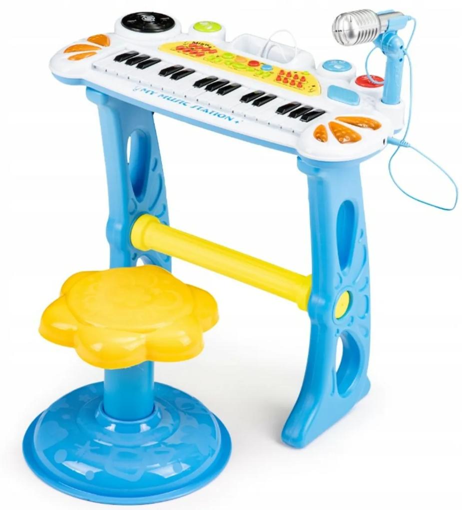 Eco Toys Tastatură organ cu un microfon mp3 - albastru