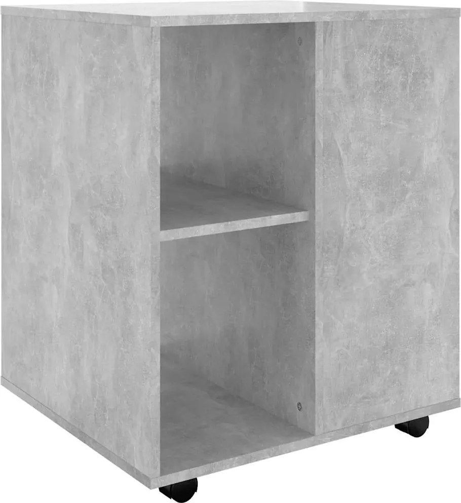 vidaXL Dulap cu roți, gri beton, 60x53x72 cm, PAL
