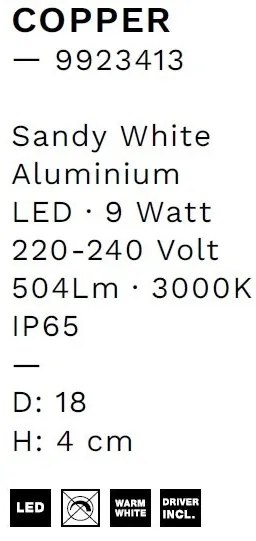 Aplica LED ambientala iluminat exterior IP65 COPPER D-18cm