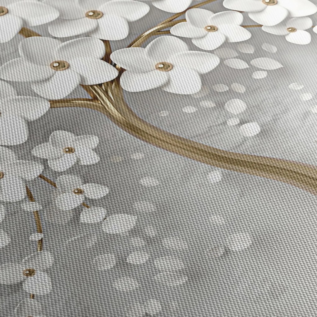 Tablou cu copac alb cu flori (150x105 cm)