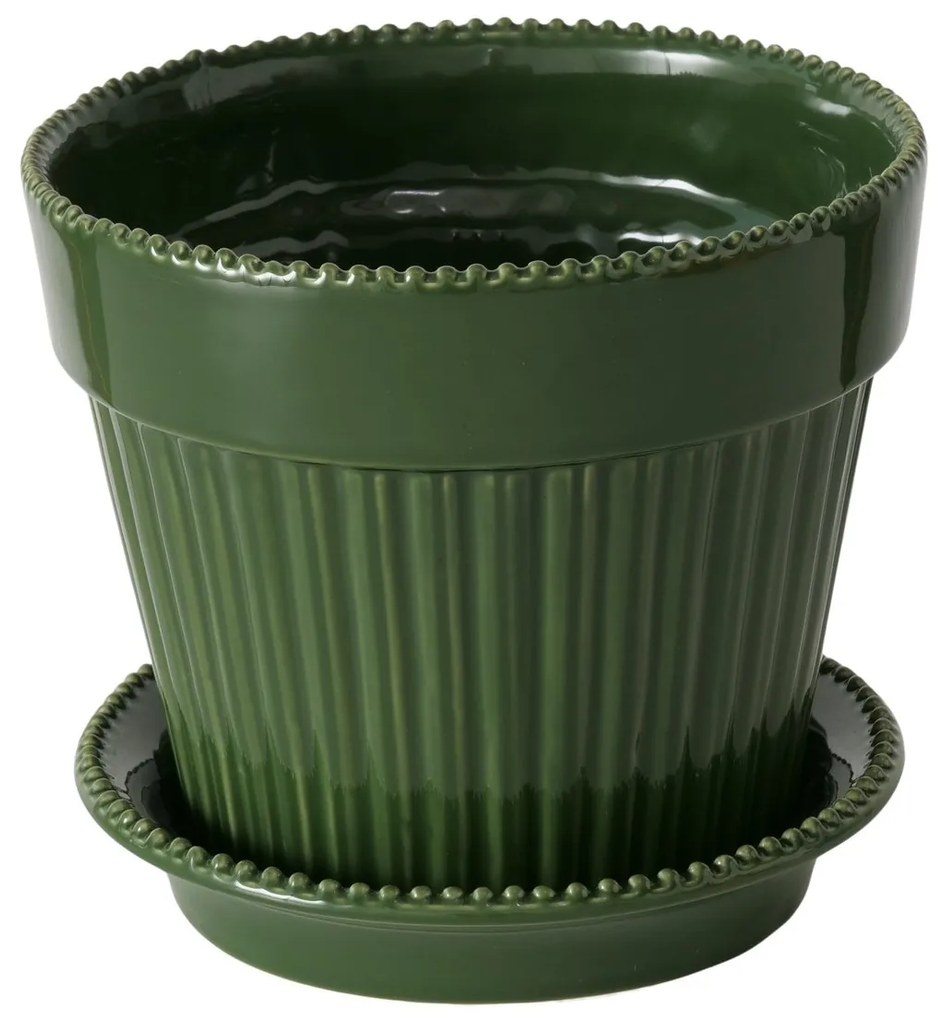 Set ghiveci din portelan cu farfurie JUNIPER, 14,9 cm