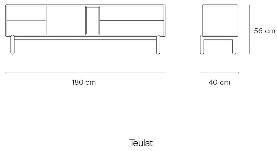 Masă TV gri închis 180x56 cm Corvo - Teulat