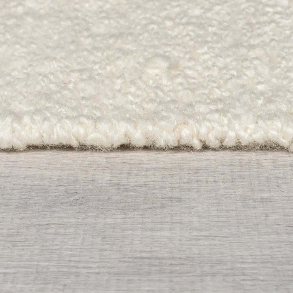 Covor crem/în culoare naturală țesut manual din amestesc de lână 200x300 cm Eric Checkboard – Flair Rugs