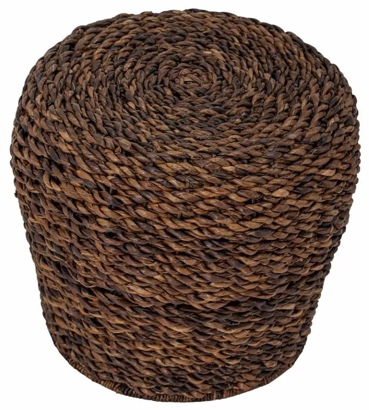 Taburet, maro, din Abaca si metal, Lounge