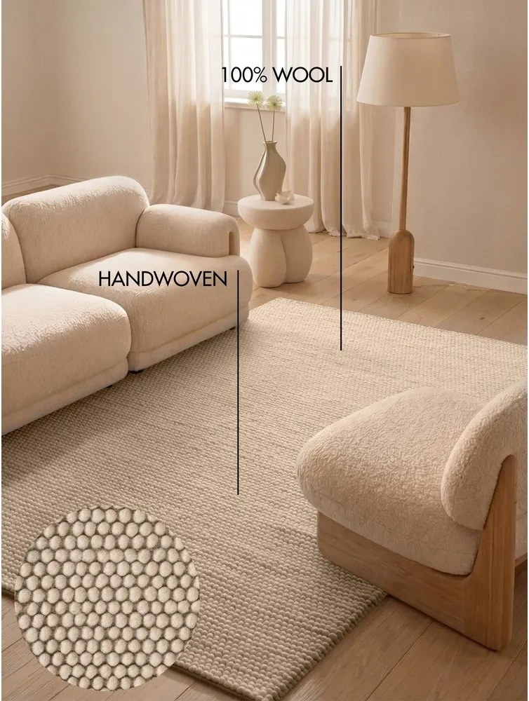 Covor bej țesut manual din lână 160x230 cm Richmond Diana – Ted Baker