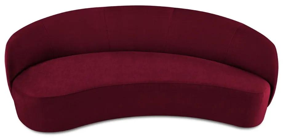 Canapea asimetrică din catifea Mazzini Sofas Debbie, colț stânga, roșu închis