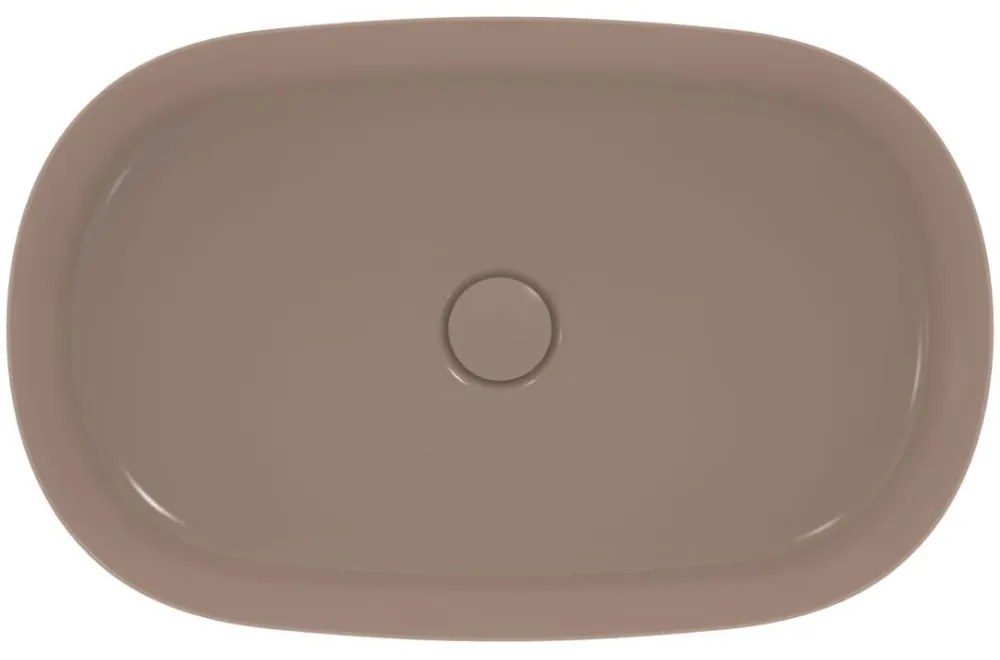 Lavoar pe blat maro lucios 60 cm, oval, fara preaplin, Ideal Standard Ipalyss Maro lucios