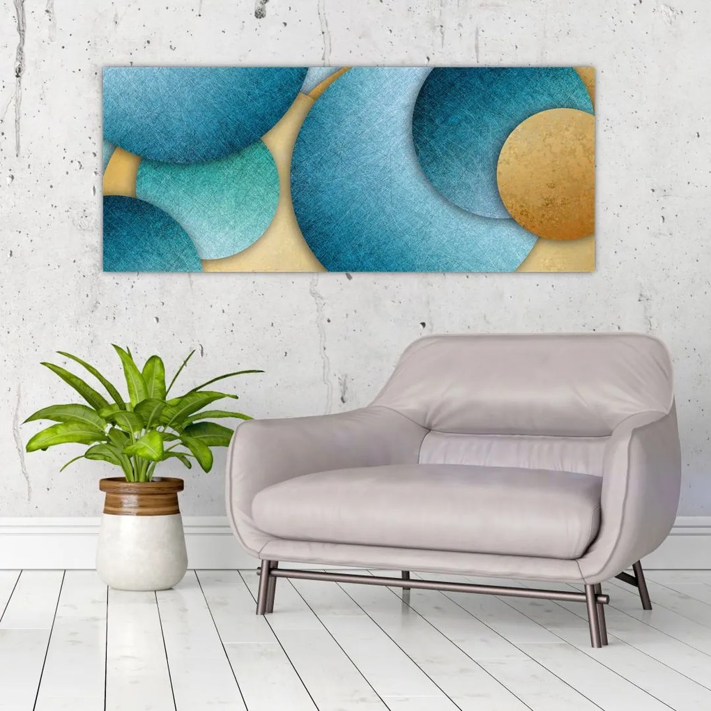 Tablou cu abstracție cercuri (120x50 cm)