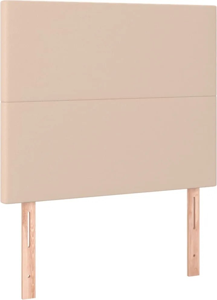 vidaXL Tăblie de pat Cappuccino 100x5x118/128 cm piele ecologică