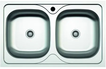 Chiuveta ZLN-0209 cu doua cuve pentru masca Z-INOX , Inox satinat, 50x80 cm