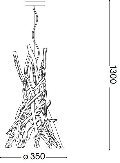 Lustră pe cablu Ideal Lux DRIFTWOOD 1xE27/60W/230V guava