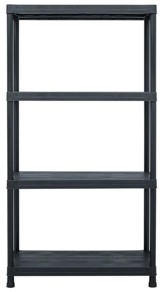 Rafturi de depozitare, 5 buc. negru, 60 x 30 x 138 cm plastic 60 x 30 x 138 cm, 5