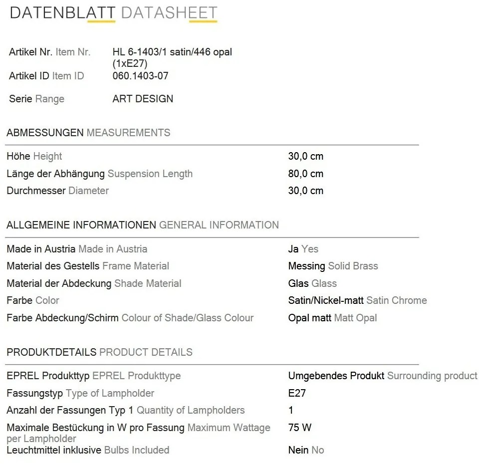 Lustra, Pendul realizat manual ARTDESIGN 30cm, crom satinat/ alb opac