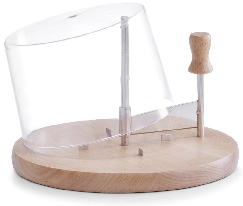 Feliator branzeturi Zeller din lemn/otel inoxidabil/plastic, 22 x 15 cm, Maro